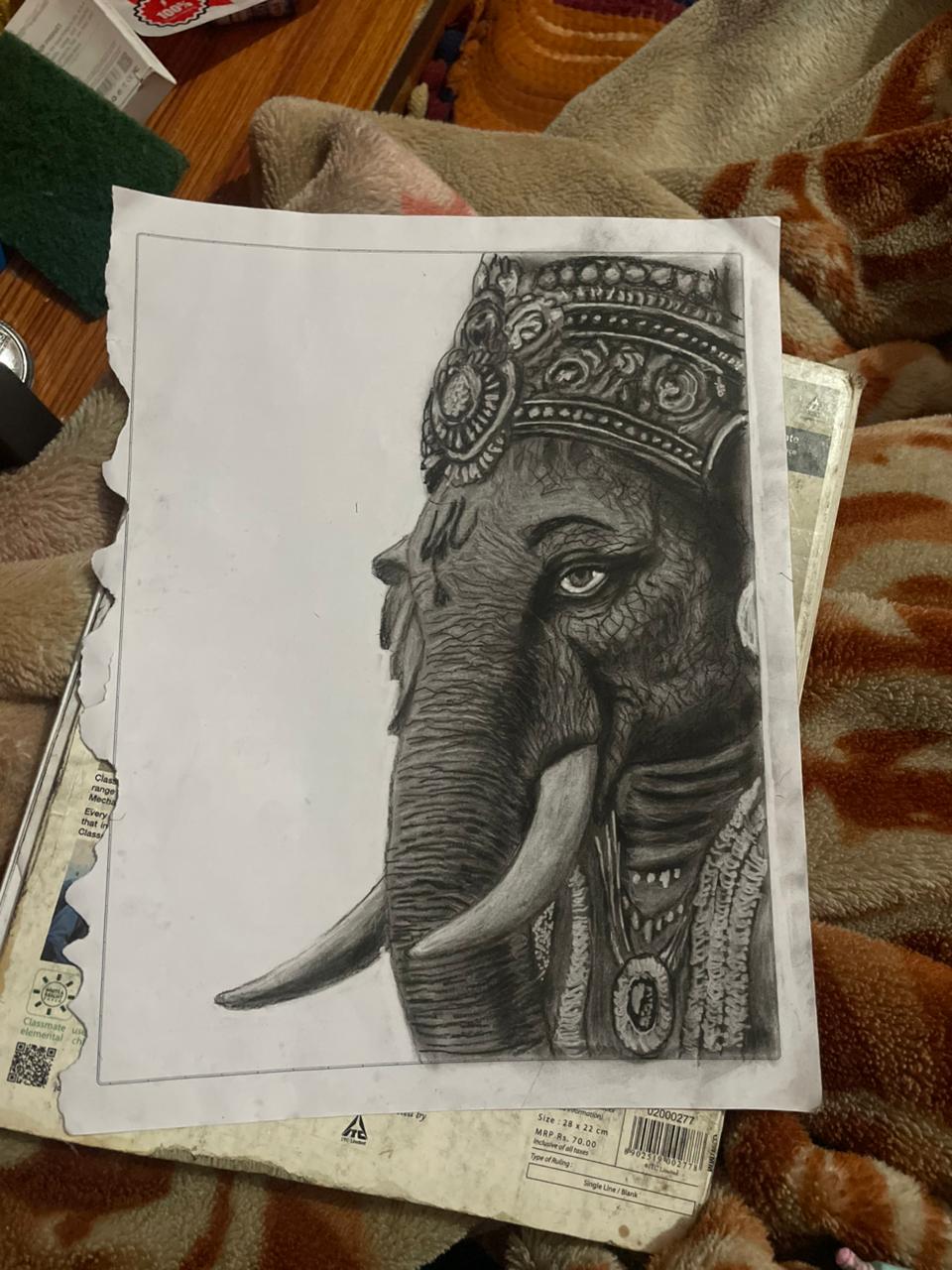 Lord Ganesha Detailed Sketch